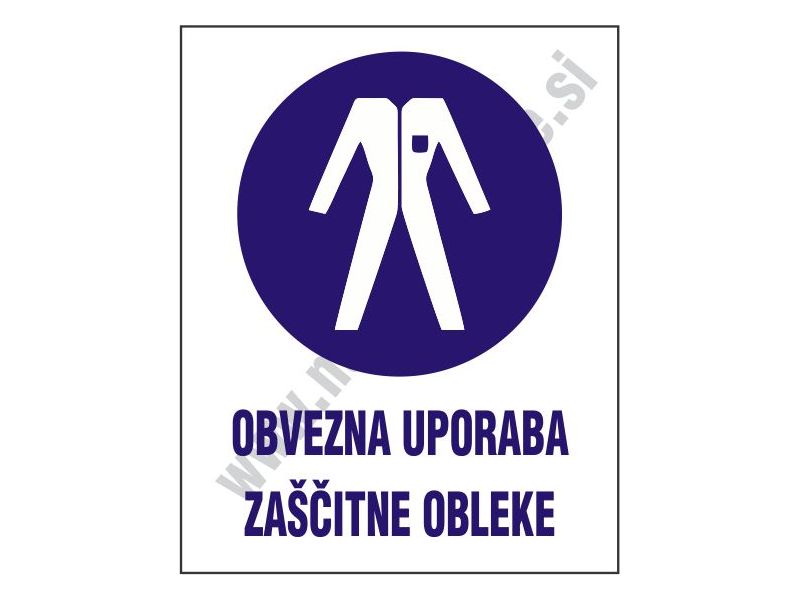 Obvezna uporaba zascitne obleke