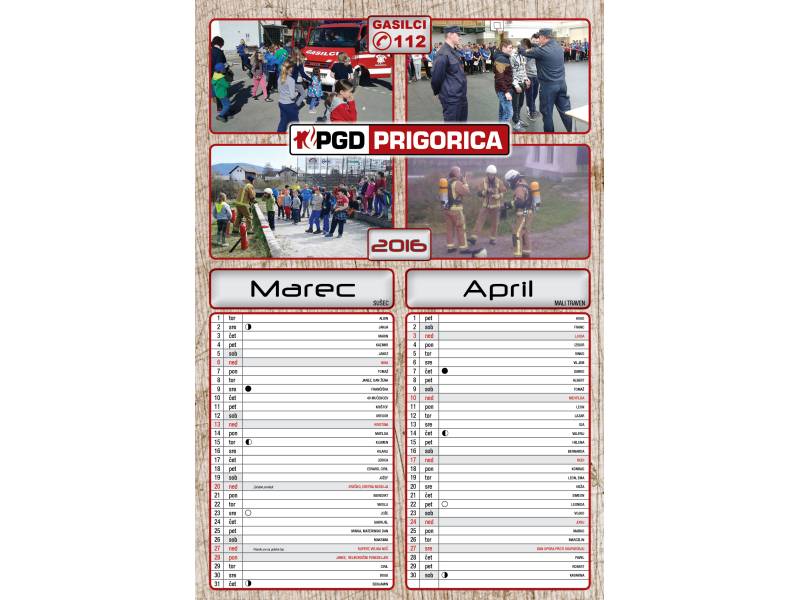 GASILSKI KOLEDAR PO NAROČILU