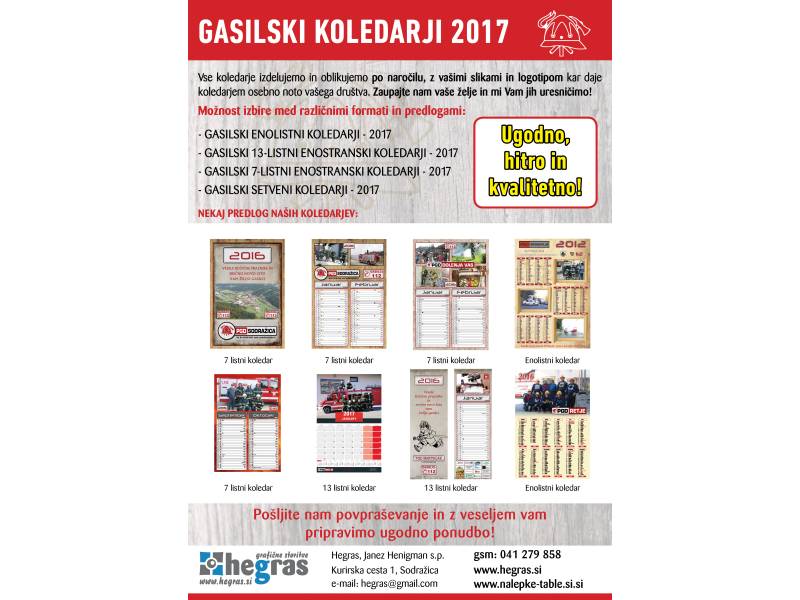 GASILSKI KOLEDAR PO NAROČILU
