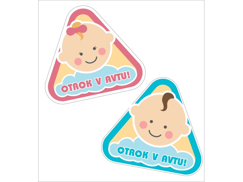 NALEPKA OTROK V AVTU - z imenom otroka