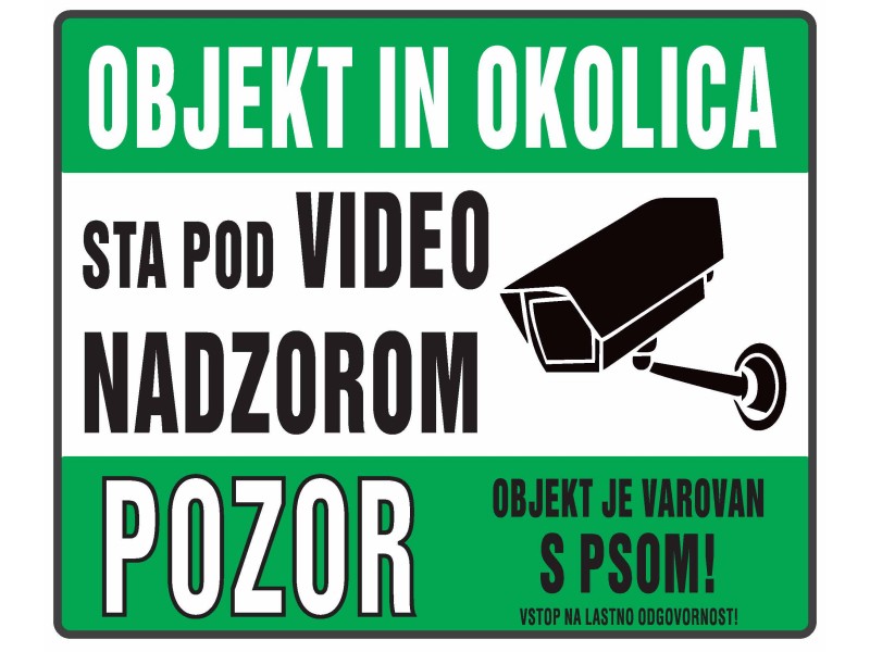 OBJEKT IN OKOLICA STA POD VIDEO NADZOROM
