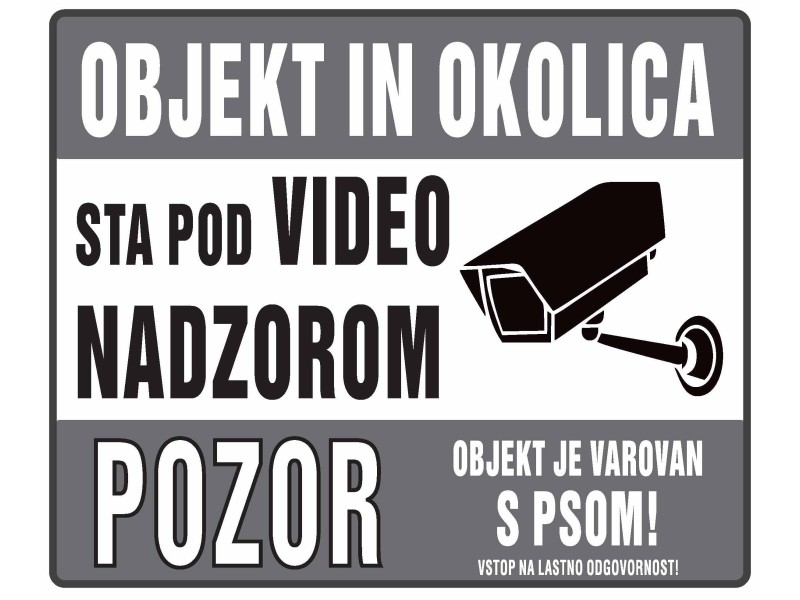 OBJEKT IN OKOLICA STA POD VIDEO NADZOROM