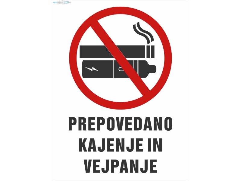 PREPOVEDANO KAJENJE IN VEJPANJE