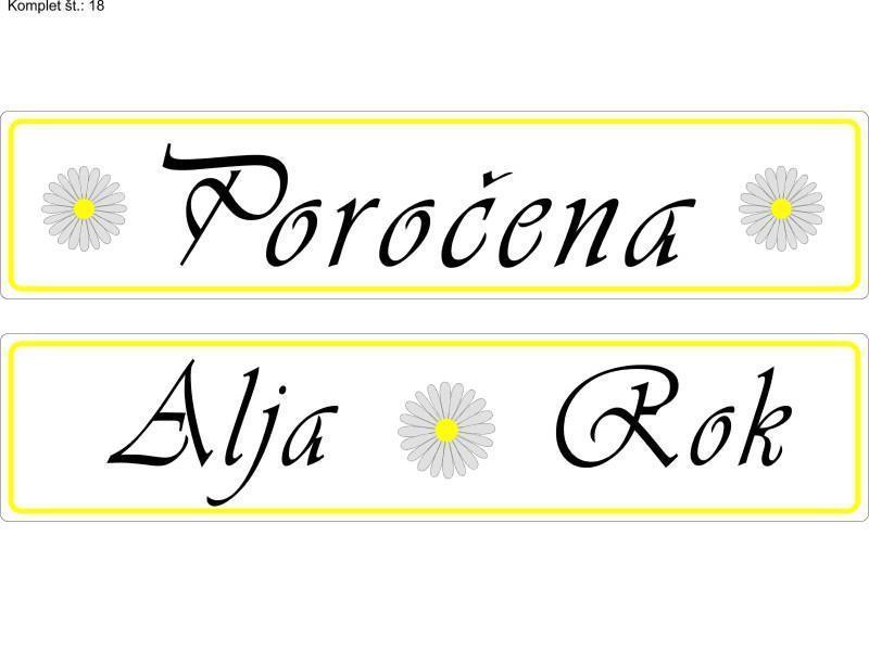 POROČNE TABLICE KOMPLET 18