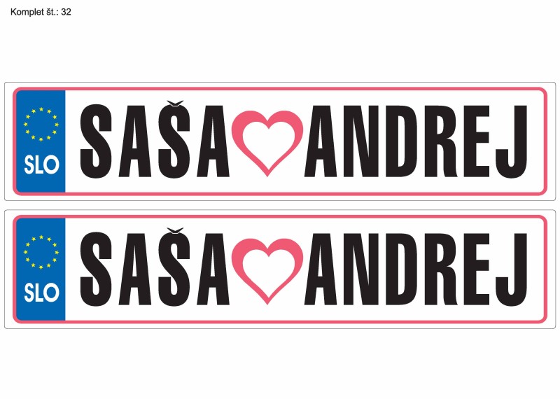 POROČNE TABLICE KOMPLET 32