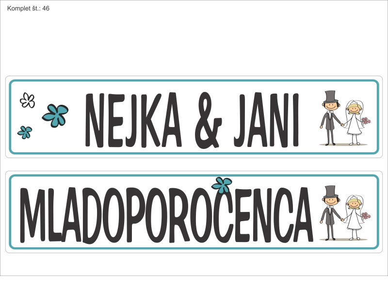 POROČNE TABLICE KOMPLET 46