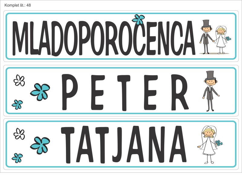 POROČNE TABLICE KOMPLET 48