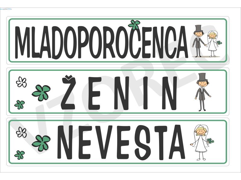 POROČNE TABLICE KOMPLET 69
