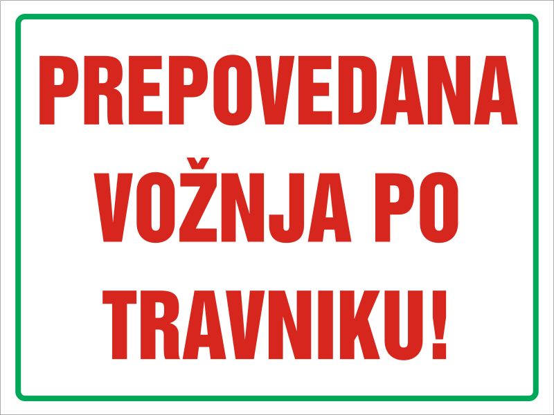 Prepovedana voznja po travniku