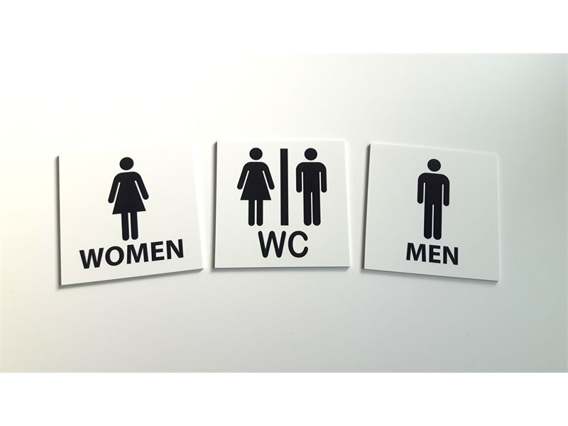 Tablica za WC belo-črna