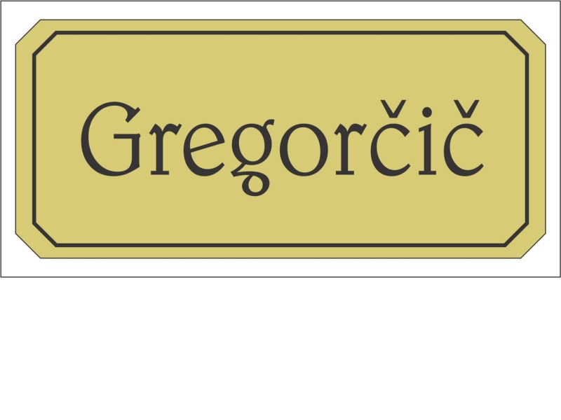 Tablica za na vrata zlata pravokotna