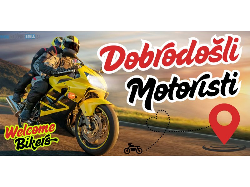 Transparent dobrodošli motoristi 