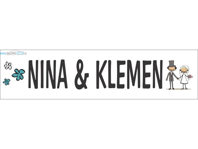 TRANSPARENT POROKA z imeni mladoporočencev