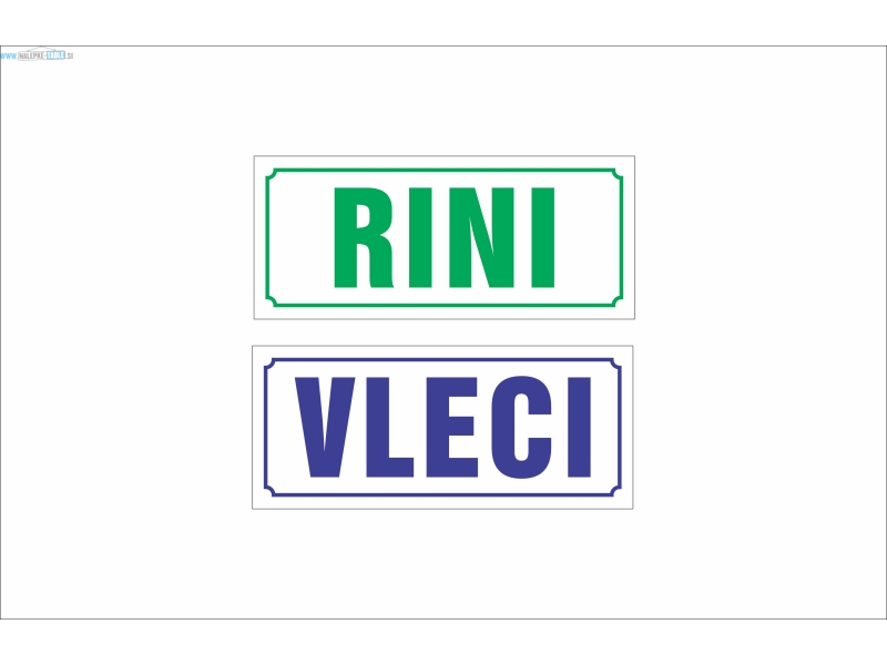 Označevalna nalepka RINI - VLECI