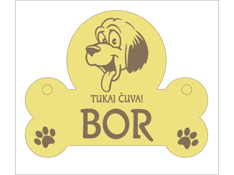 IME VAŠEGA PSA NA LESENI TABLICI