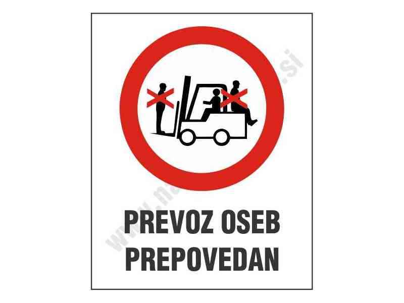 Prevoz oseb prepovedan
