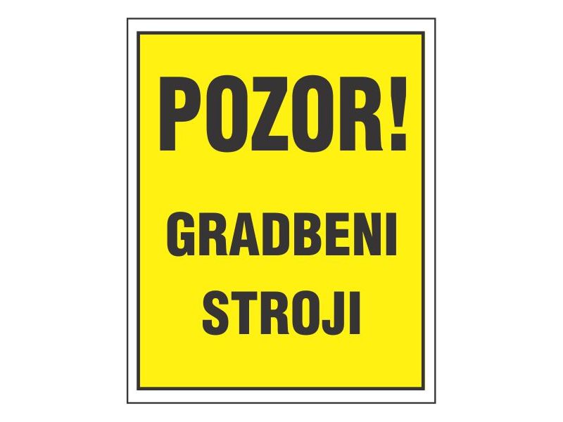 Pozor gradbeni stroji