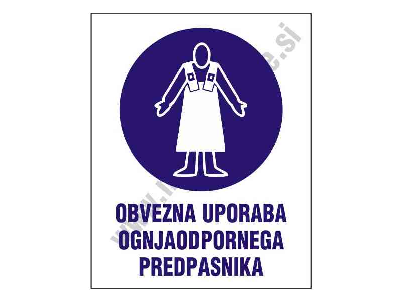 Obvezna uporaba ognjaodpornega predpasnika