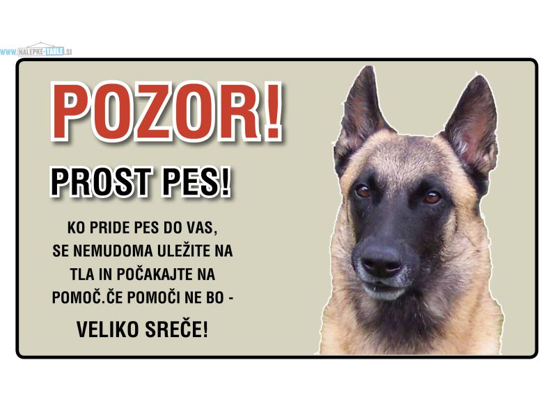 POZOR PROST PES Belgijski ovčar