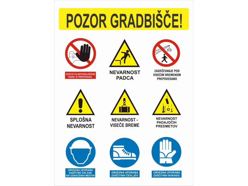 TABLA POZOR GRADBIŠČE 30X40 CM