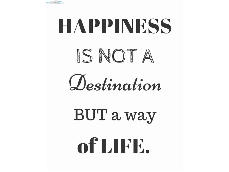 Happines is not a destination but a way of life
