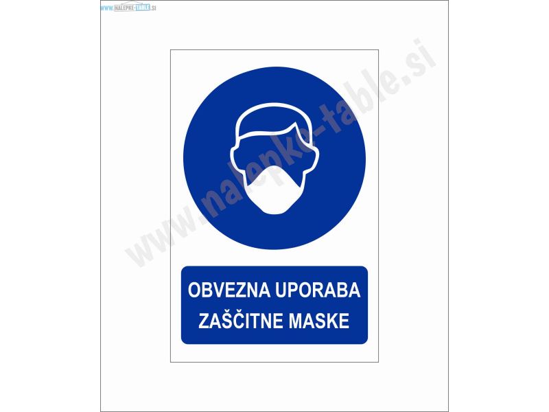 OBVEZNA UPORABA ZAŠČITNE MASKE