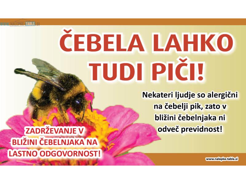 POZOR ČEBELA LAHKO TUDI PIČI