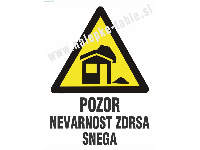 Pozor nevarnost zdrsa snega