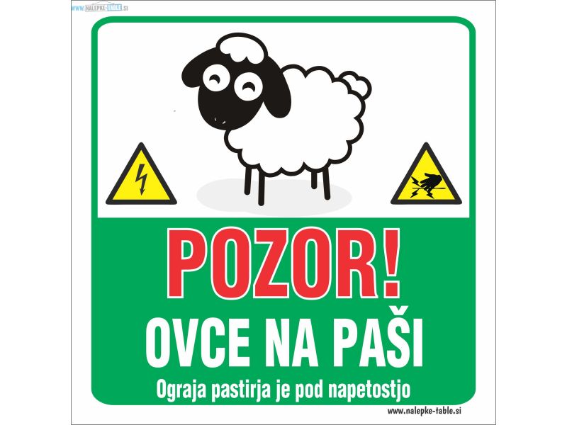 Tabla Pozor ovce na paši