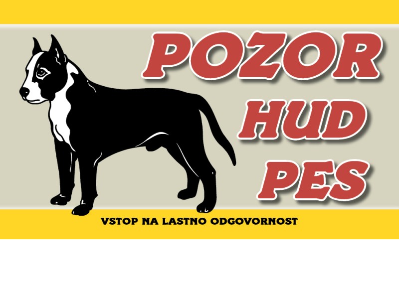 POZOR HUD PES AST