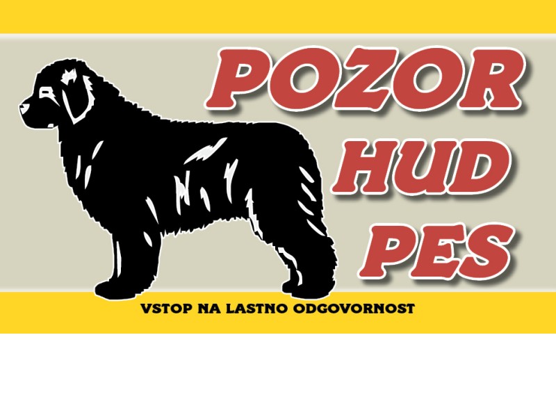 POZOR HUD PES NOVOFUNDLANEC