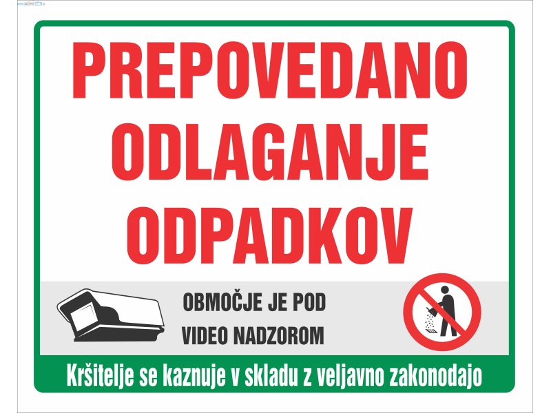 Prepovedano odlaganje odpadkov video nadzor