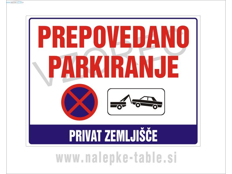 Tabla prepovedano parkiranje privat