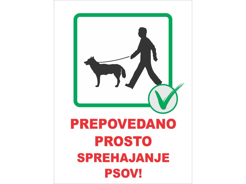 PREPOVEDANO PROSTO SPREHAJANJE PSOV