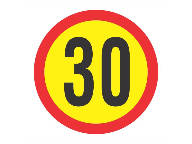 Prometni znak za obletnico 30 let