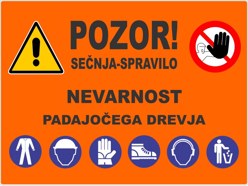 NALEPKA SEČNJA IN SPRAVILO LESA