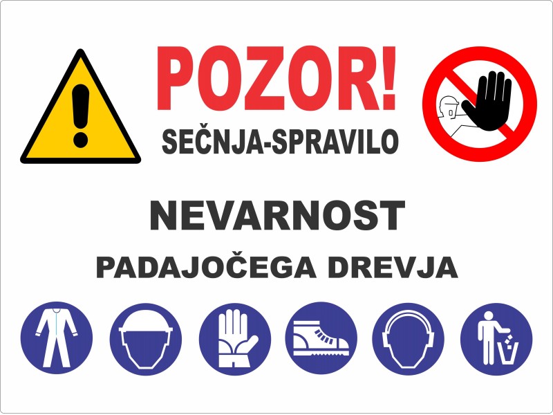 NALEPKA SEČNJA IN SPRAVILO LESA