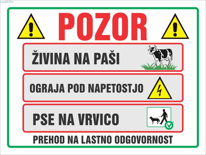 Tabla za na pašnik