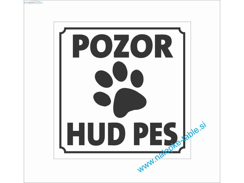 Tablica pozor hud pes BW 3