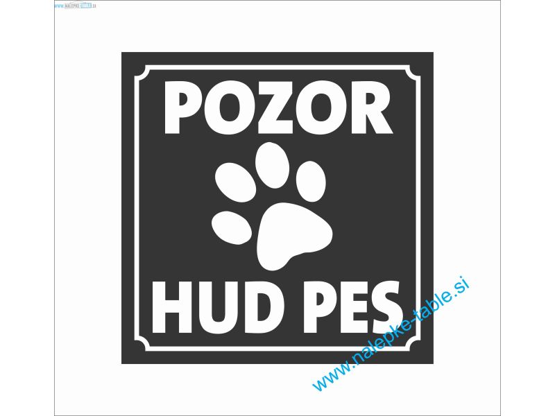 Tablica pozor hud pes BW 4