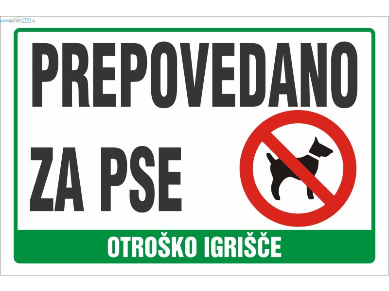 Prepovedano za pse otroško igrišče