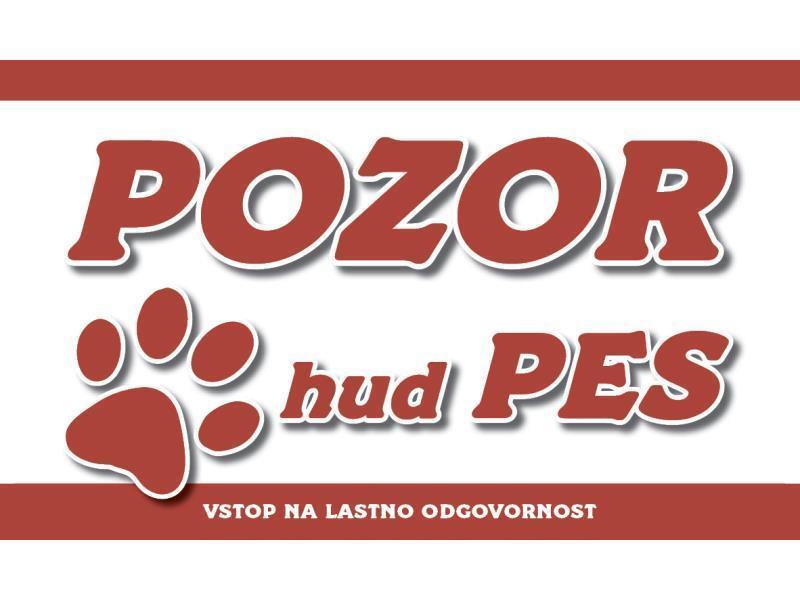 POZOR HUD PES RDEČA TAČKA