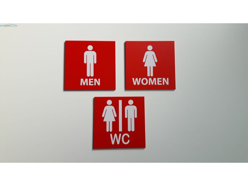 Tablica za WC rdeče-bela