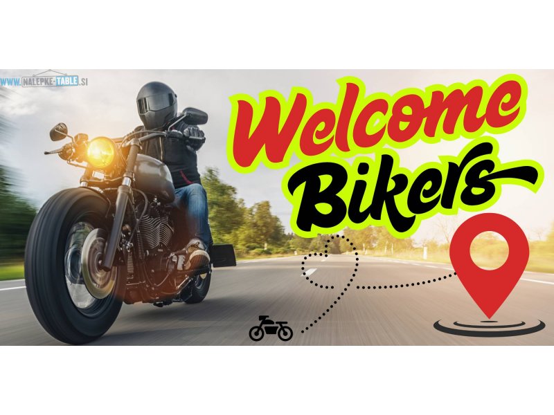 Transparent welcome bikers 200x100cm