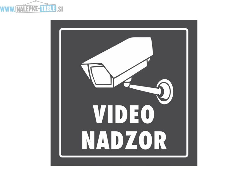 Nalepka video nadzor antracit